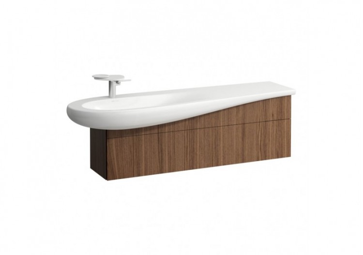 Meuble sous lavabo 1600 mm 1 tiroir Alessi Noce canaletto 1350 x 320 x 340 mm - H4304510976301 - Laufen