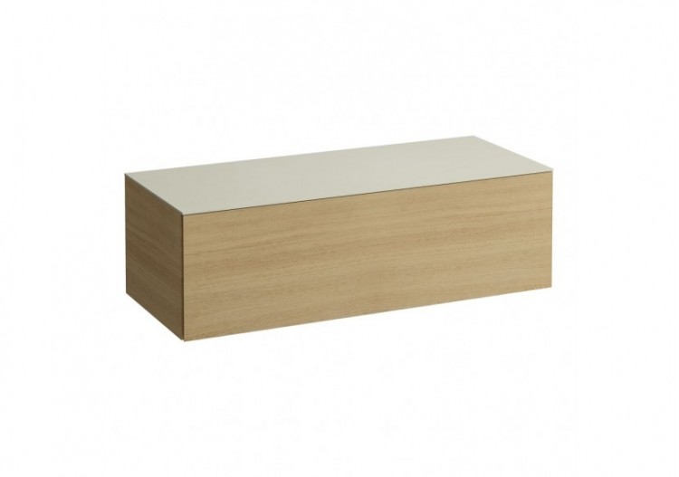 Meuble sous vasque 1200 1 tiroir sans découpe Alessi Chêne clair 1200 x 500 x 370 mm - H4313000972501 - Laufen