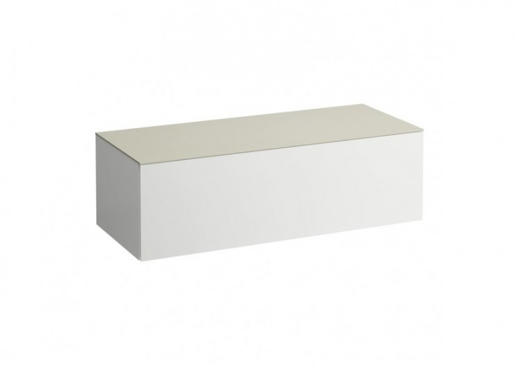 Meuble sous vasque 1200 1 tiroir sans découpe Alessi Blanc mat 1200 x 500 x 370 mm - H4313000972601 - Laufen