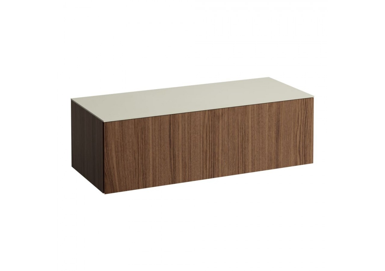 Meuble sous vasque 1200 mm 1 tiroir sans découpe Alessi Noce canaletto 1200 x 500 x 370 mm - H4313000976301 - Laufen