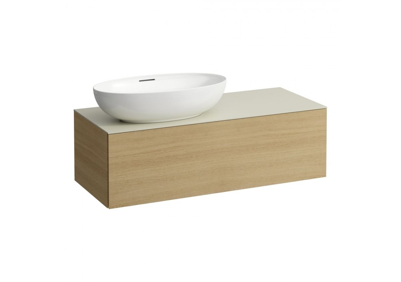 Meuble sous vasque 1200 1 tiroir découpe à gauche Alessi Chêne clair 1200 x 500 x 370 mm - H4313100972501 - Laufen