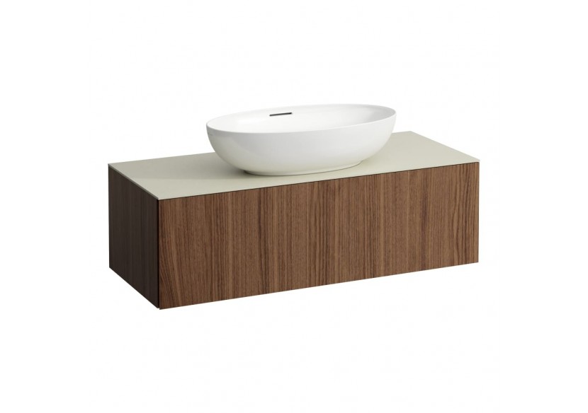 Meuble sous vasque 1200 mm 1 tiroir Alessi Noce canaletto 1200 x 500 x 370 mm - H4313110976301 - Laufen