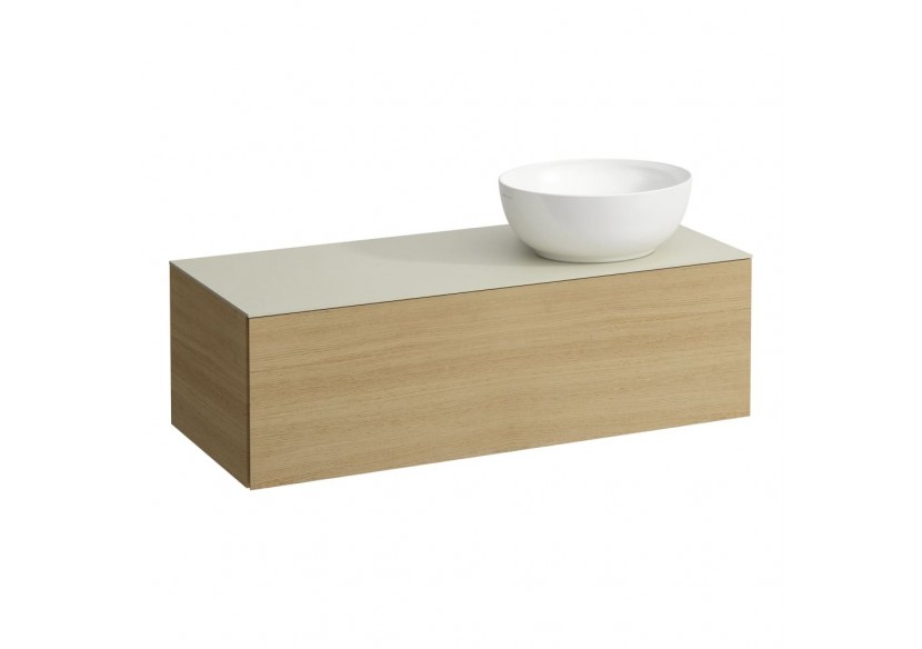 Meuble sous vasque 1200 1 tiroir découpe à droite Alessi Chêne clair 1200 x 500 x 370 mm - H4313130972501 - Laufen
