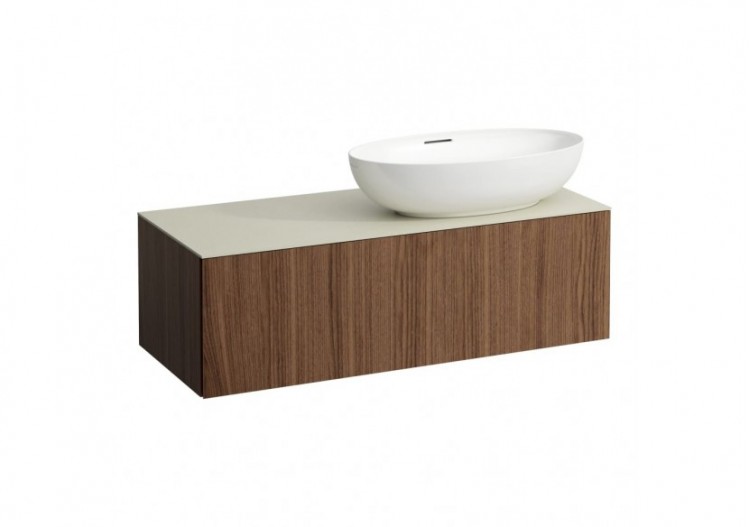 Meuble sous vasque 1200 mm 1 tiroir Alessi Noce canaletto 1200 x 500 x 370 mm - H4313130976301 - Laufen