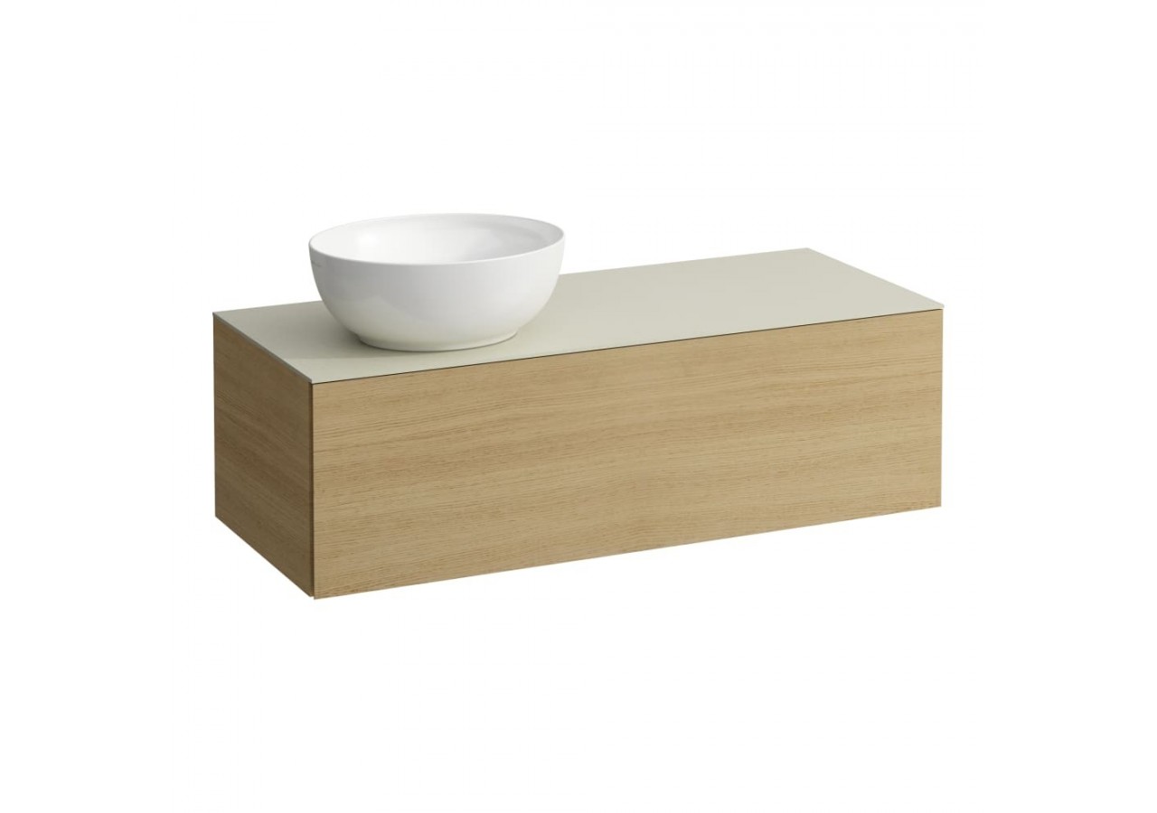 Meuble sous vasque 1200 1 tiroir découpe à gauche Alessi Chêne clair 1200 x 500 x 370 mm - H4313160972501 - Laufen