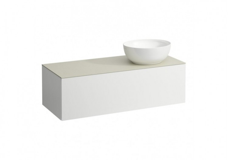 Meuble sous vasque 1200 1 tiroir découpe à droite Alessi Blanc mat 1200 x 500 x 370 mm - H4313170972601 - Laufen