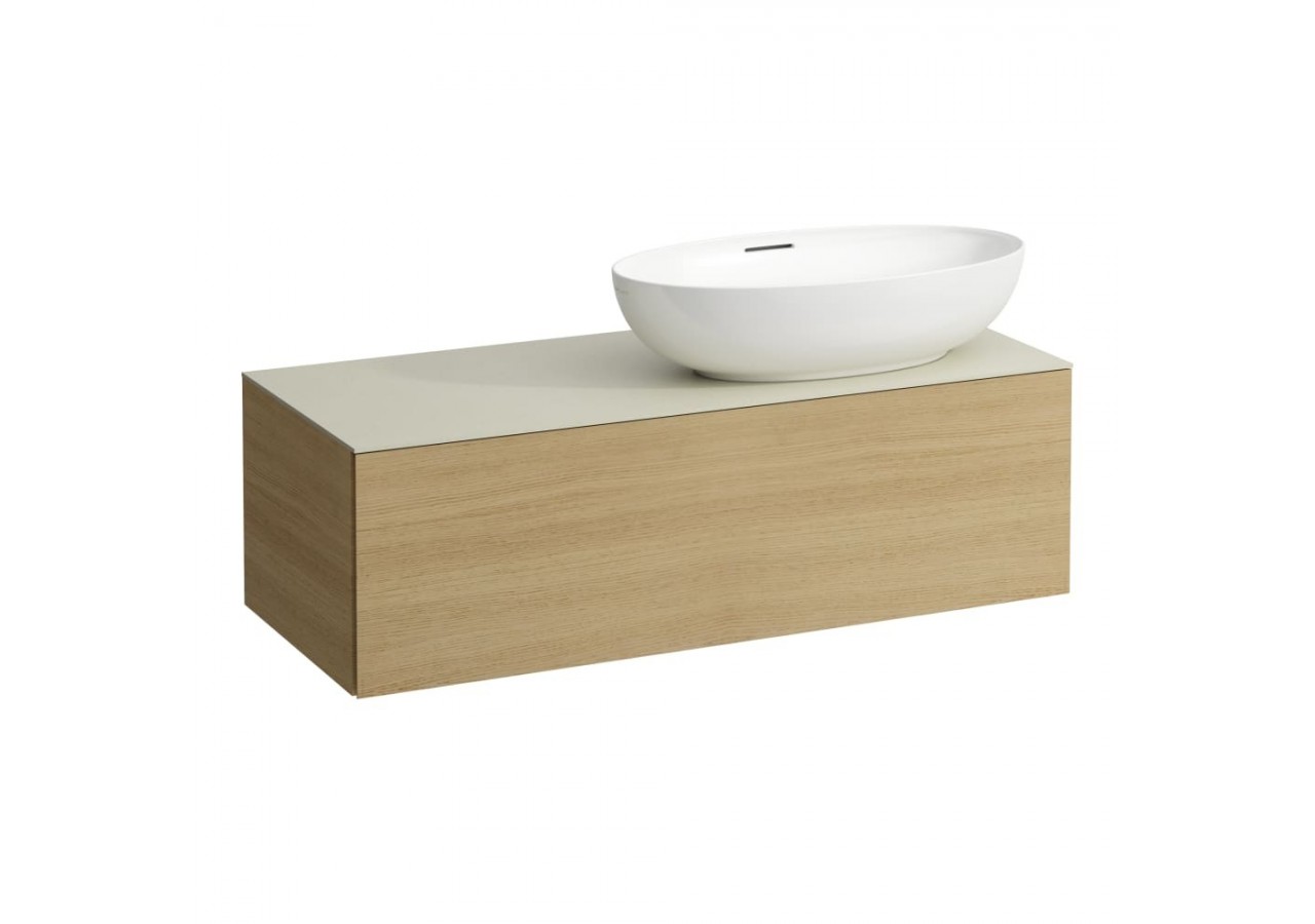 Meuble sous vasque 1200 1 tiroir découpe à droite Alessi Chêne clair 1200 x 500 x 370 mm - H4313190972501 - Laufen