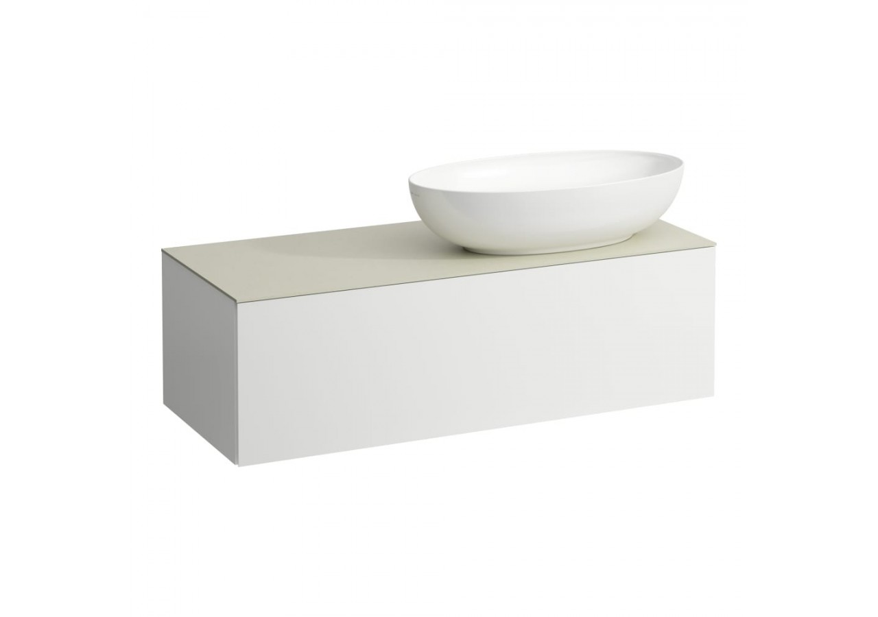 Meuble sous vasque 1200 1 tiroir découpe à droite Alessi Blanc mat 1200 x 500 x 370 mm - H4313190972601 - Laufen