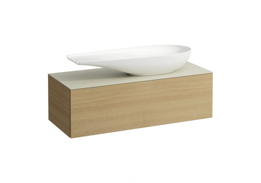 Meuble sous vasque 1200 1 tiroir découpe à droite Alessi Chêne clair 1200 x 500 x 370 mm - H4313230972501 - Laufen