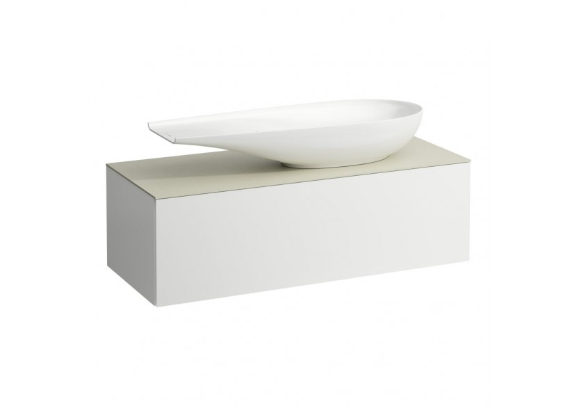 Meuble sous vasque 1200 1 tiroir découpe à droite Alessi Blanc mat 1200 x 500 x 370 mm - H4313230972601 - Laufen