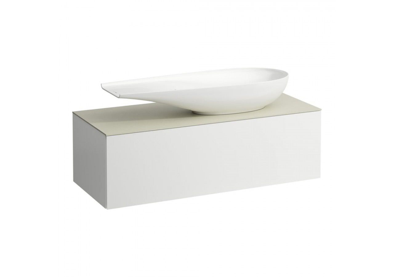 Meuble sous vasque 1200 1 tiroir découpe à droite Alessi Blanc mat 1200 x 500 x 370 mm - H4313250972601 - Laufen