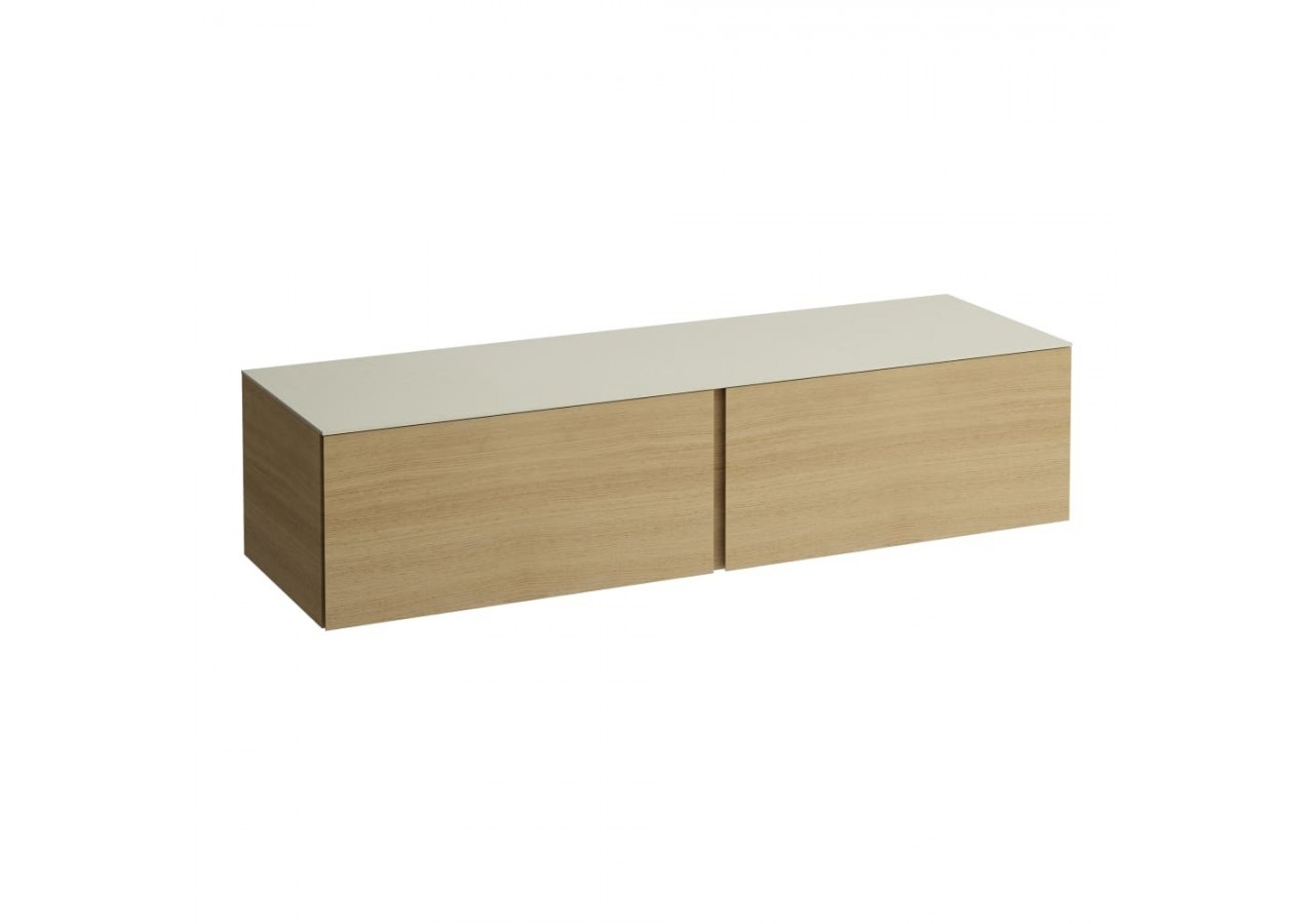 Meuble sous vasque 1600 2 tiroirs sans découpe Alessi Chêne clair 1600 x 500 x 370 mm - H4313300972501 - Laufen