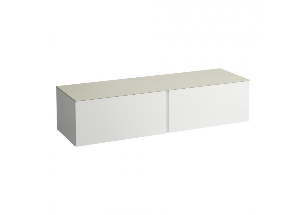 Meuble sous vasque 1600 2 tiroirs sans découpe Alessi Blanc mat 1600 x 500 x 370 mm - H4313300972601 - Laufen