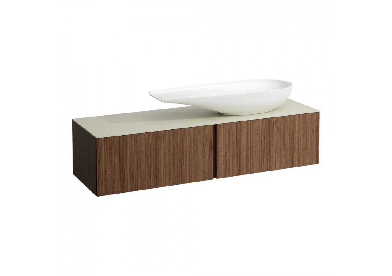 Meuble sous vasque 1600 mm 2 tiroirs Alessi Noce canaletto 1600 x 500 x 370 mm - H4313450976301 - Laufen