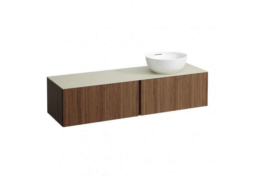 Meuble sous vasque 1600 mm 2 tiroirs Alessi Noce canaletto 1600 x 500 x 370 mm - H4313560976301 - Laufen