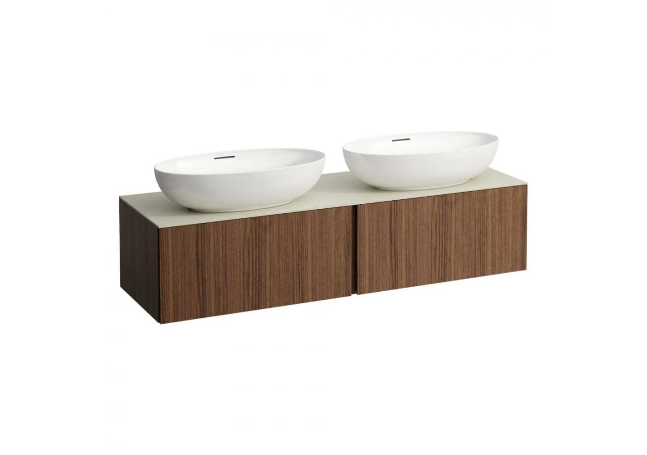 Meuble sous vasque 1600 mm 2 tiroirs Alessi Noce canaletto 1600 x 500 x 370 mm - H4313570976301 - Laufen