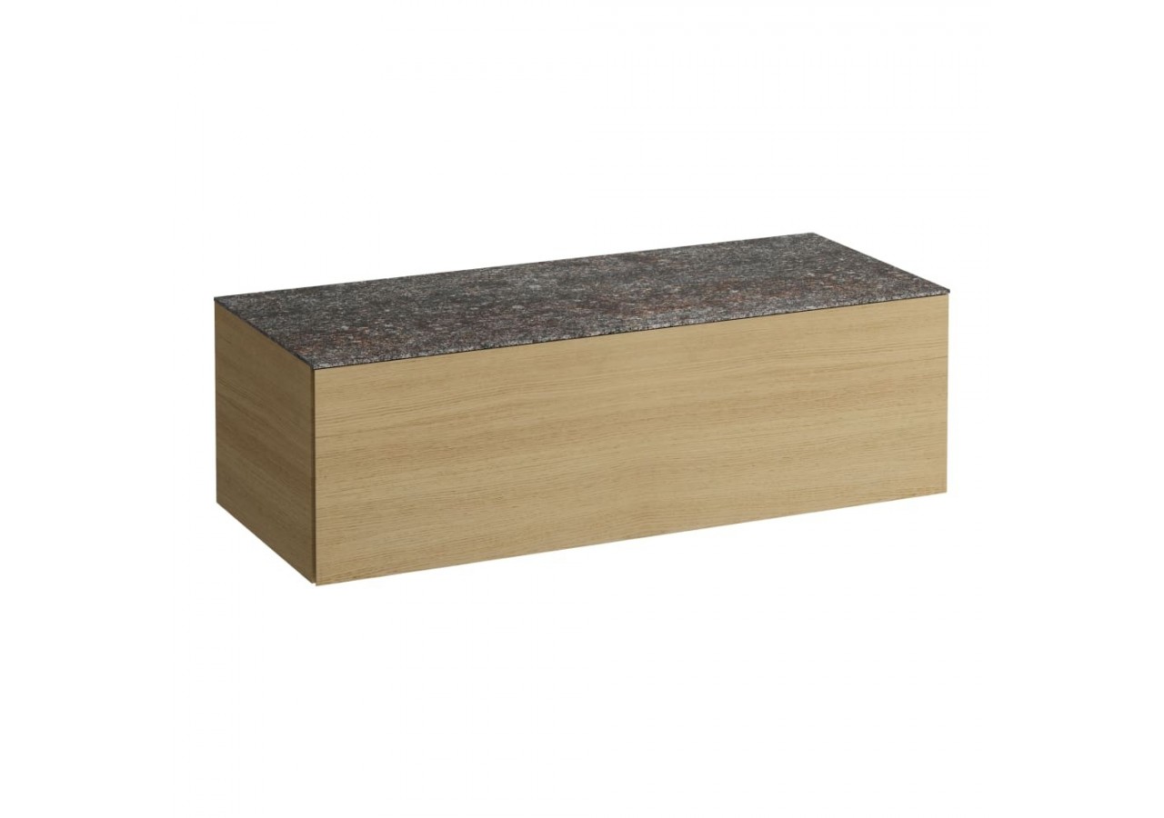 Meuble sous vasque 1200 2 tiroirs sans découpe Alessi Chêne clair 1200 x 500 x 370 mm - H4323000972501 - Laufen