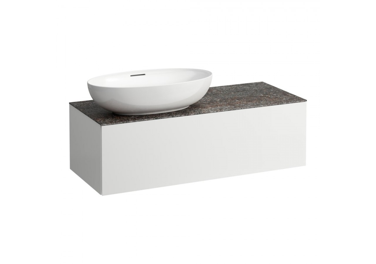 Meuble sous vasque 1200 1 tiroir découpe à gauche Alessi Blanc mat 1200 x 500 x 370 mm - H4323100972601 - Laufen