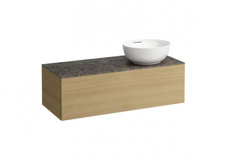 Meuble sous vasque 1200 1 tiroir découpe à droite Alessi Chêne clair 1200 x 500 x 370 mm - H4323130972501 - Laufen