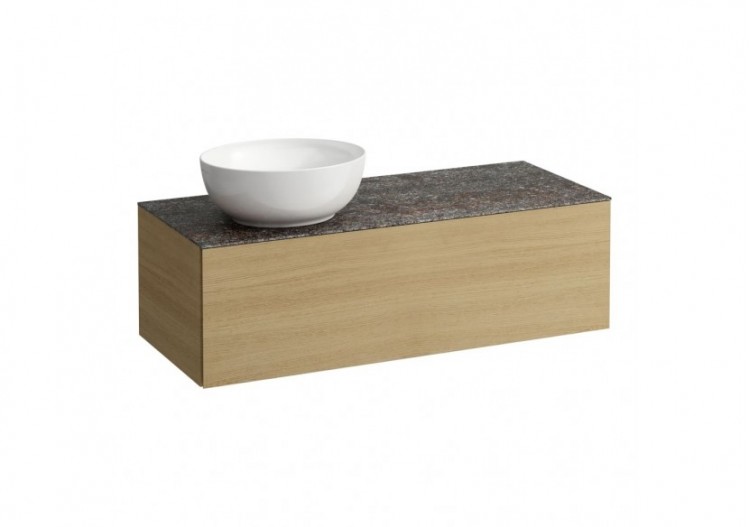 Meuble sous vasque 1200 1 tiroir découpe à gauche Alessi Chêne clair 1200 x 500 x 370 mm - H4323160972501 - Laufen