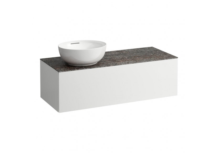 Meuble sous vasque 1200 1 tiroir découpe à gauche Alessi Blanc mat 1200 x 500 x 370 mm - H4323160972601 - Laufen