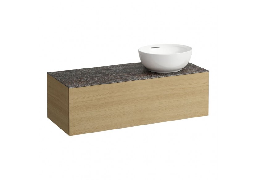 Meuble sous vasque 1200 1 tiroir découpe à droite Alessi Chêne clair 1200 x 500 x 370 mm - H4323170972501 - Laufen