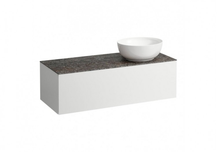 Meuble sous vasque 1200 1 tiroir découpe à droite Alessi Blanc mat 1200 x 500 x 370 mm - H4323170972601 - Laufen