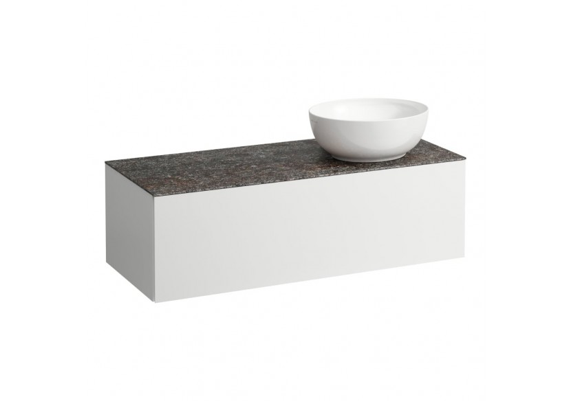 Meuble sous vasque 1200 1 tiroir découpe à droite Alessi Blanc mat 1200 x 500 x 370 mm - H4323170972601 - Laufen