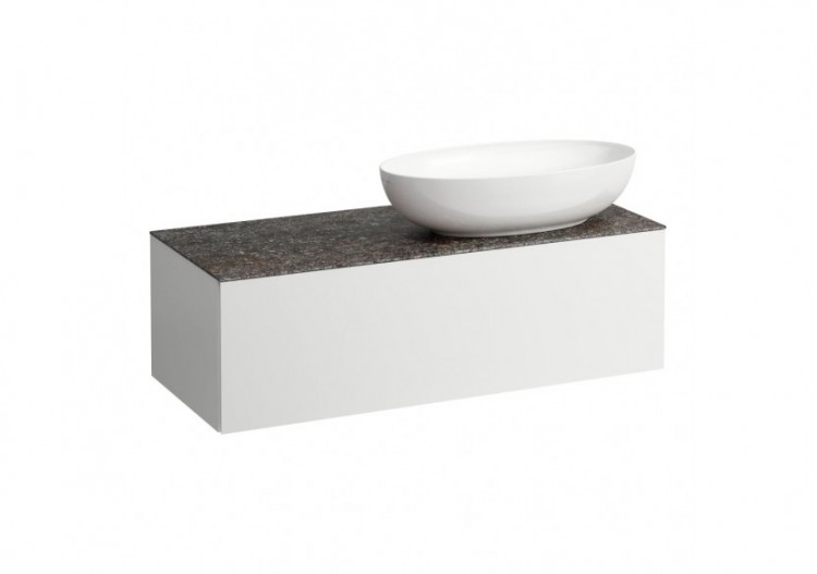 Meuble sous vasque 1200 1 tiroir découpe à droite Alessi Blanc mat 1200 x 500 x 370 mm - H4323190972601 - Laufen