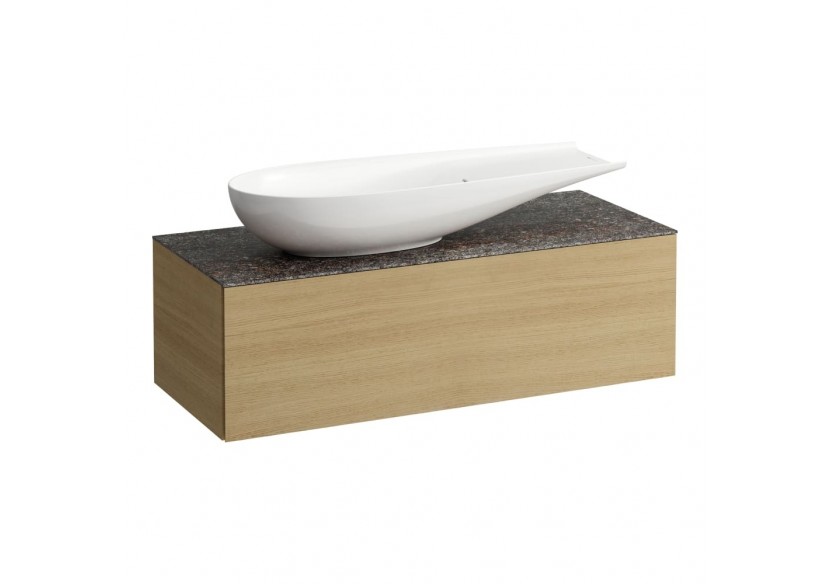 Meuble sous vasque 1200 1 tiroir découpe à gauche Alessi Chêne clair 1200 x 500 x 370 mm - H4323220972501 - Laufen