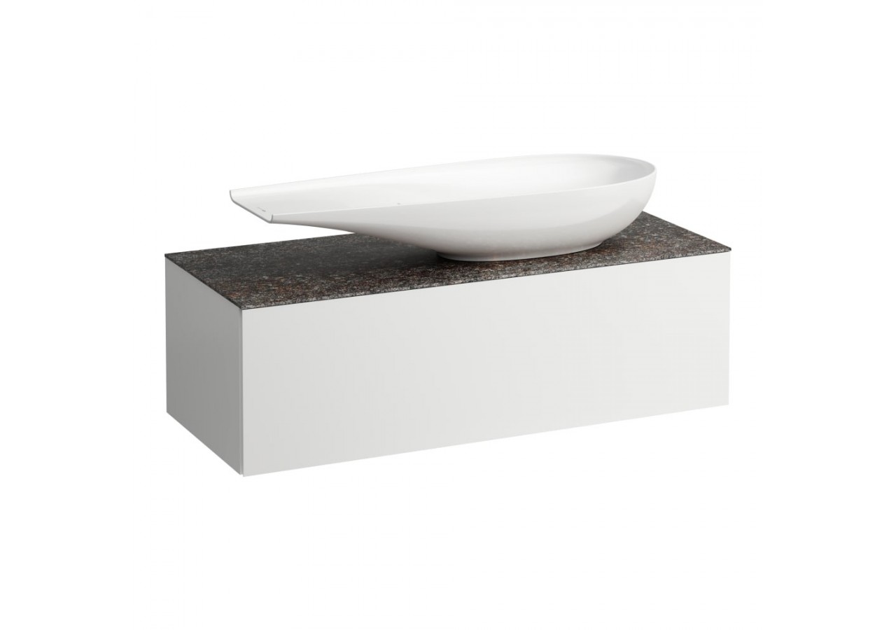 Meuble sous vasque 1200 1 tiroir découpe à droite Alessi Blanc mat 1200 x 500 x 370 mm - H4323230972601 - Laufen