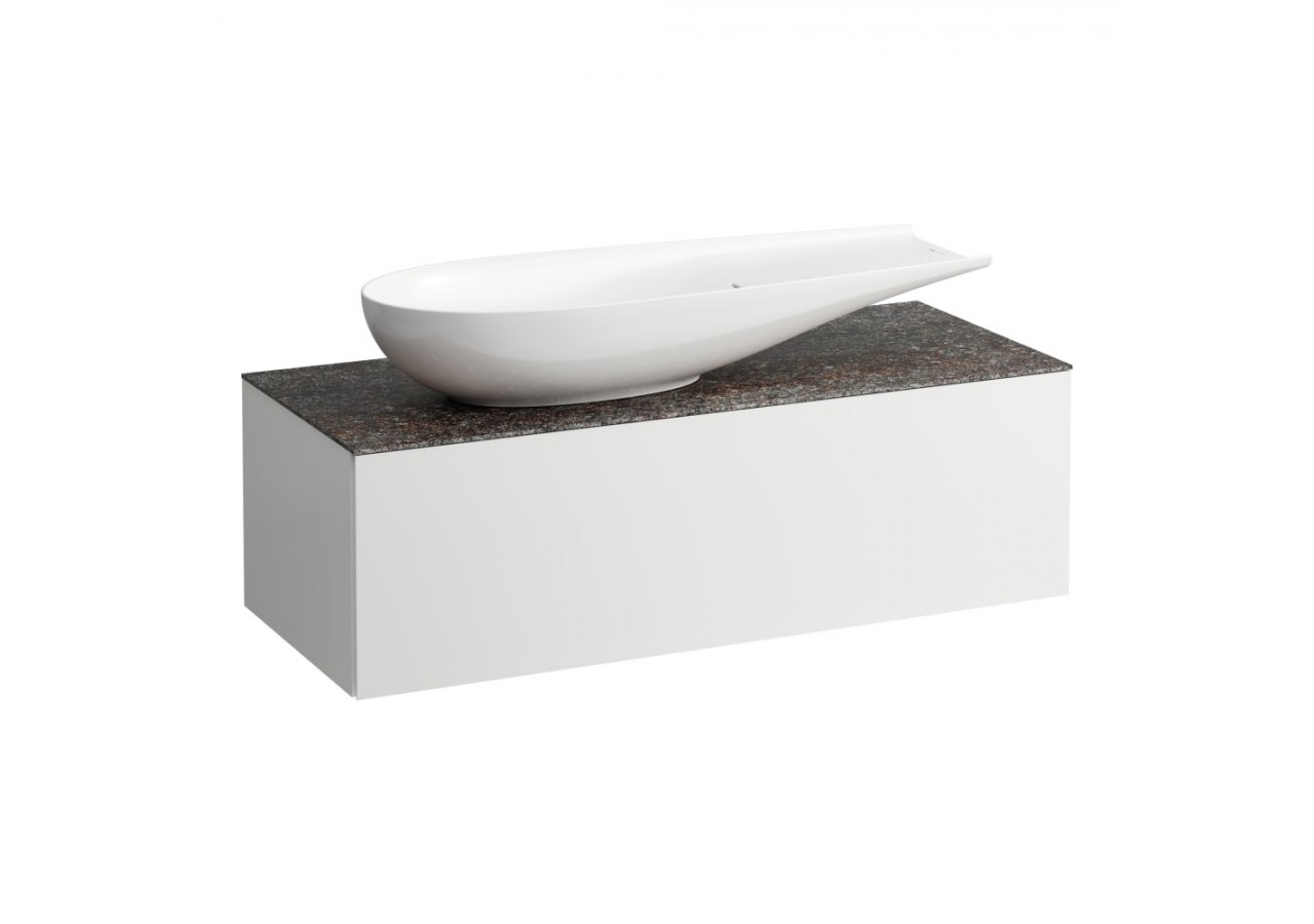 Meuble sous vasque 1200 1 tiroir découpe à gauche Alessi Blanc mat 1200 x 500 x 370 mm - H4323240972601 - Laufen