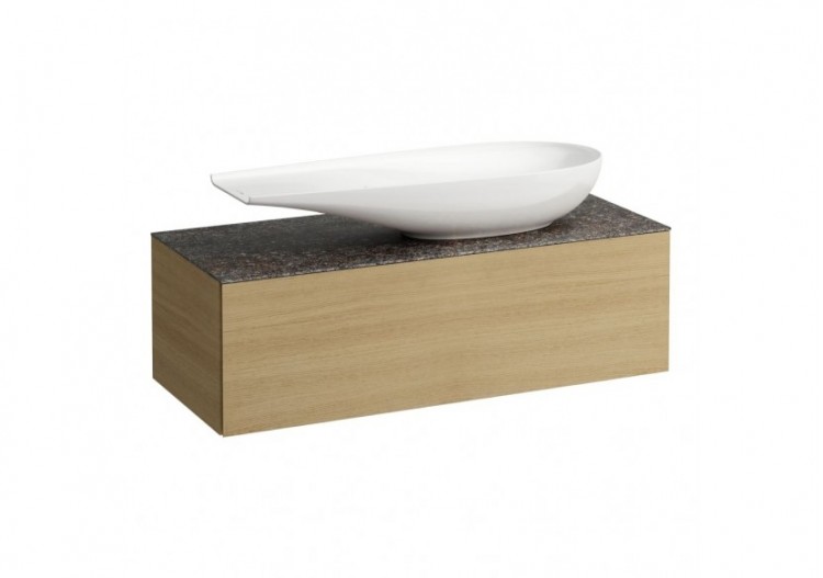 Meuble sous vasque 1200 1 tiroir découpe à droite Alessi Chêne clair 1200 x 500 x 370 mm - H4323250972501 - Laufen