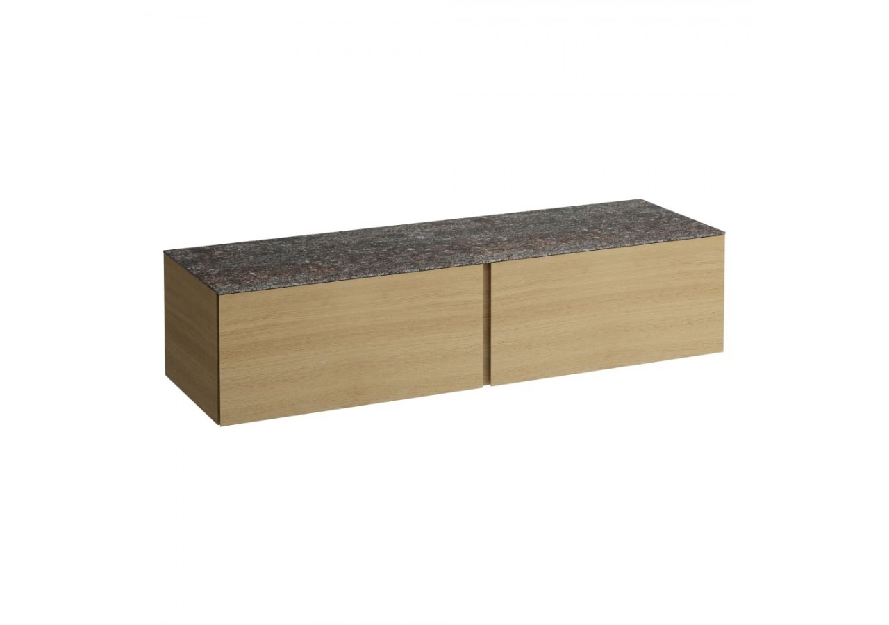 Meuble sous vasque 1600 2 tiroirs sans découpe Alessi Chêne clair 1600 x 500 x 370 mm - H4323300972501 - Laufen