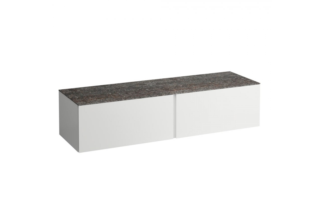 Meuble sous vasque 1600 2 tiroirs sans découpe Alessi Blanc mat 1600 x 500 x 370 mm - H4323300972601 - Laufen