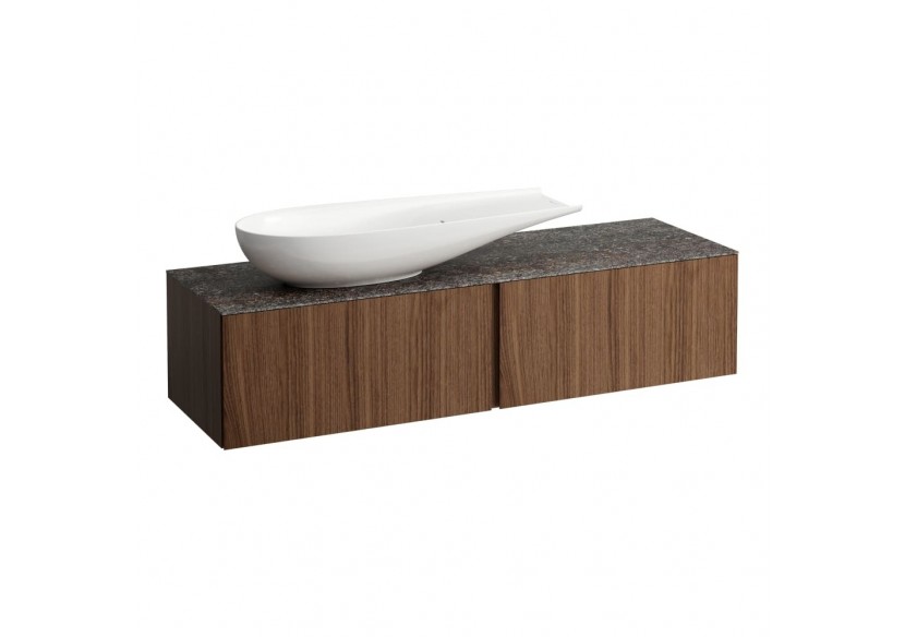 Meuble sous vasque 1600 mm 2 tiroirs Alessi Noce canaletto 1600 x 500 x 370 mm - H4323440976301 - Laufen