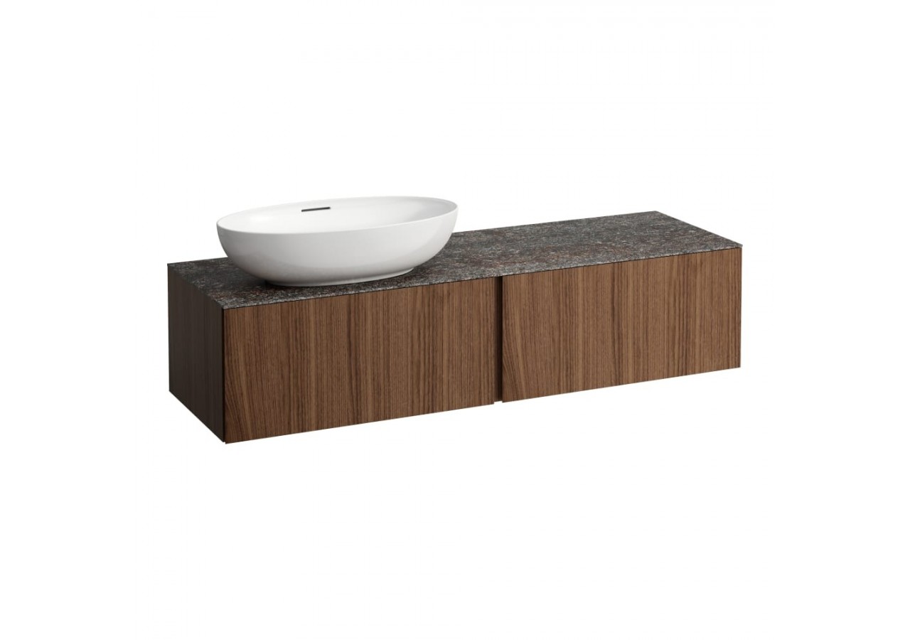 Meuble sous vasque 1600 mm 2 tiroirs Alessi Noce canaletto 1600 x 500 x 370 mm - H4323520976301 - Laufen
