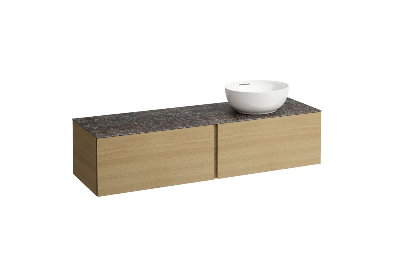 Meuble sous vasque 1600 2 tiroirs découpe à droite Alessi Chêne clair 1600 x 500 x 370 mm - H4323530972501 - Laufen