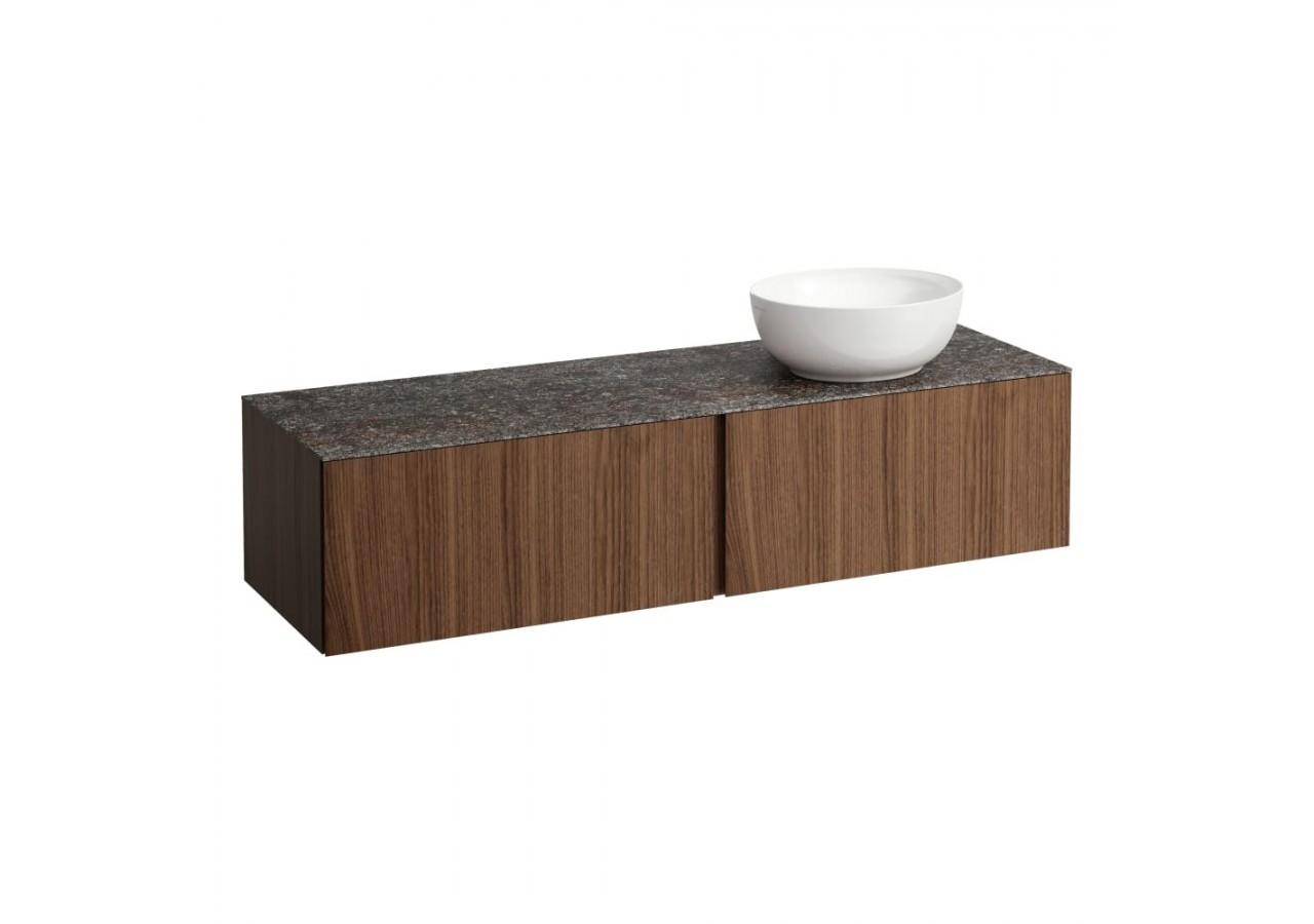 Meuble sous vasque 1600 mm 2 tiroirs Alessi Noce canaletto 1600 x 500 x 370 mm - H4323530976301 - Laufen