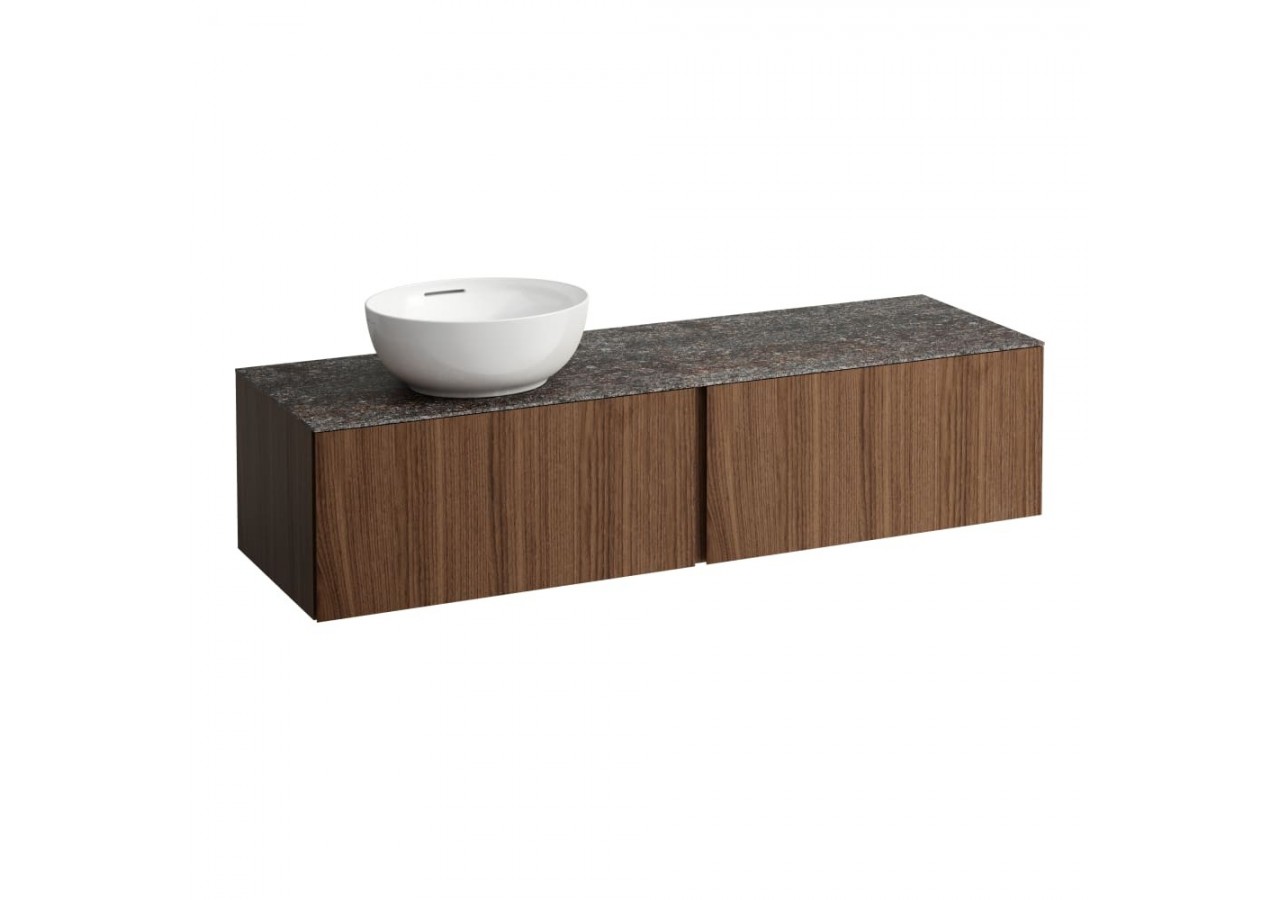Meuble sous vasque 1600 mm 2 tiroirs Alessi Noce canaletto 1600 x 500 x 370 mm - H4323550976301 - Laufen