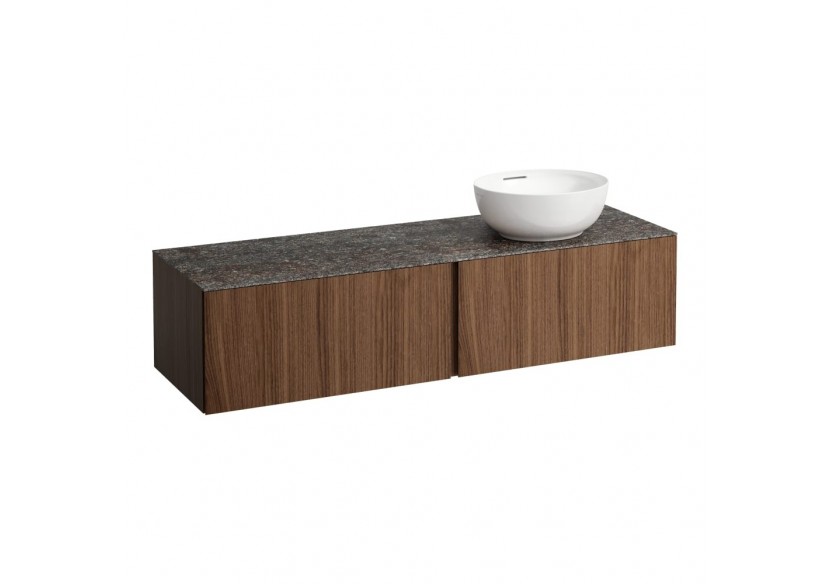 Meuble sous vasque 1600 mm 2 tiroirs Alessi Noce canaletto 1600 x 500 x 370 mm - H4323560976301 - Laufen