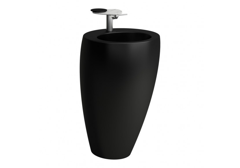 Lavabo avec colonne intégrée Alessi Noir mat 520 x 530 x 850 mm - H8119717161041 - Laufen