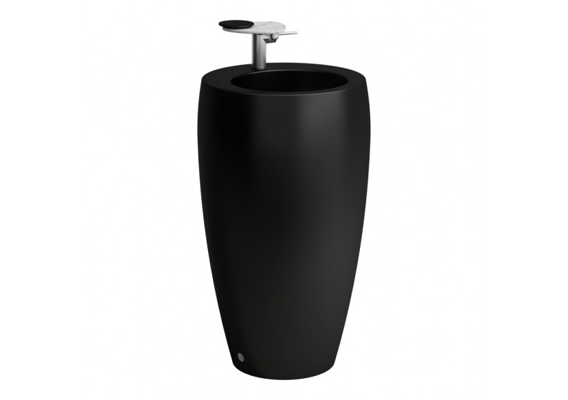 Lavabo avec colonne intégrée Alessi Noir mat 530 x 530 x 900 mm - H8119727161091 - Laufen