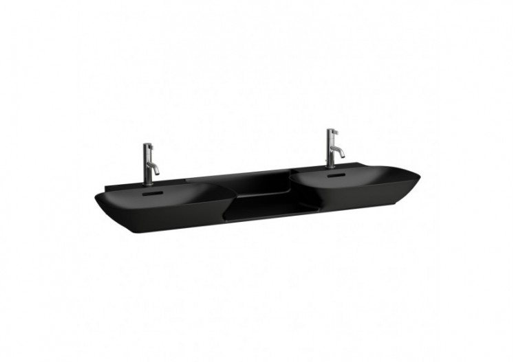 Lavabo mural ou à poser sur meuble Ino Noir mat 1420 x 450 x 120 mm - H8143047161041 - Laufen