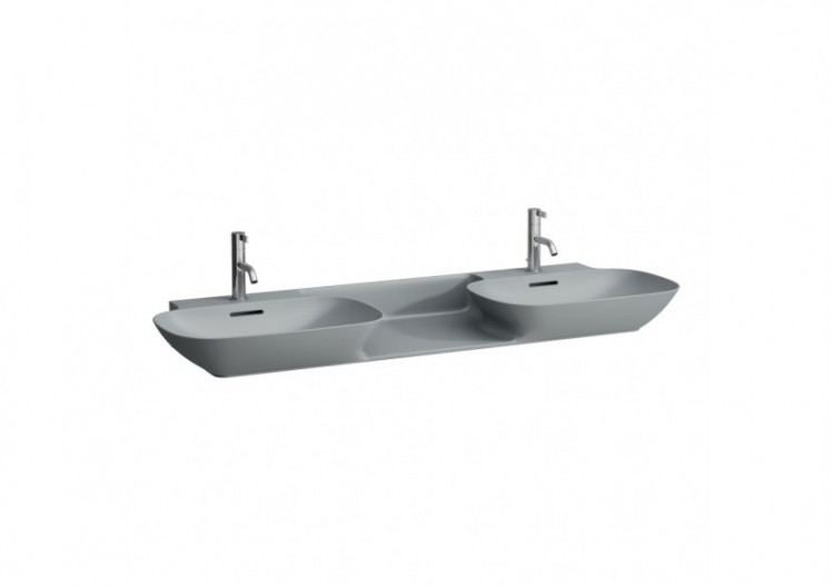 Lavabo mural ou à poser sur meuble Ino Graphite mat 1420 x 450 x 120 mm - H8143047581041 - Laufen