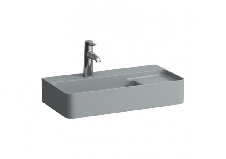 Lavabo 'compact' mural ou à poser sur meuble Val Graphite mat 600 x 310 x 155 mm - H8152857581121 - Laufen