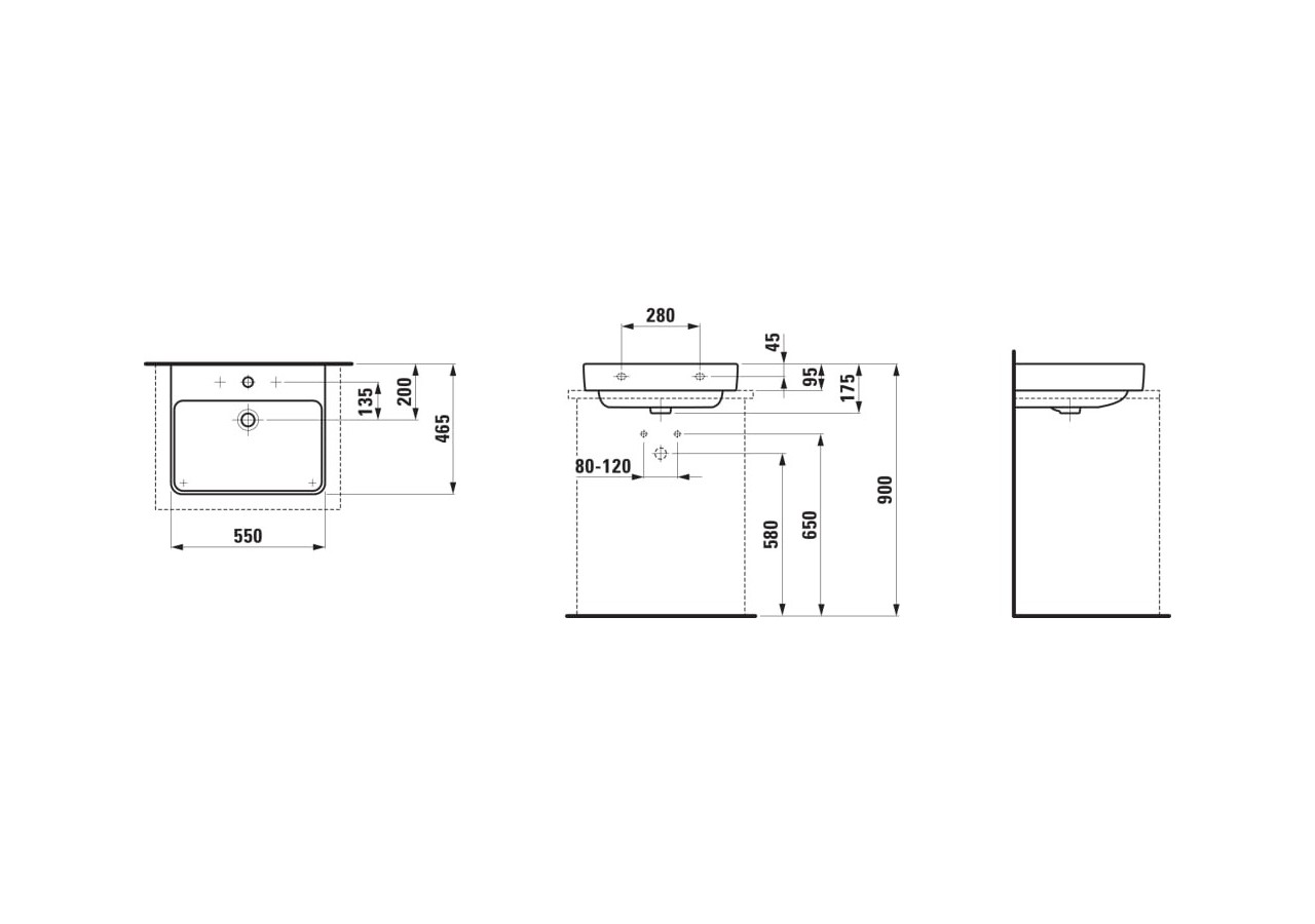 Lavabo à poser Laufen pro s Blanc LCC Active 550 x 465 x 175 mm - H816962A001081 - Laufen