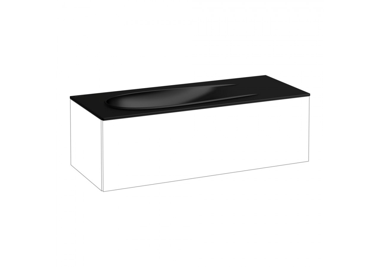 Lavabo à poser sur meuble Alessi Noir mat 1200 x 500 x 15 mm - H8179797161121 - Laufen