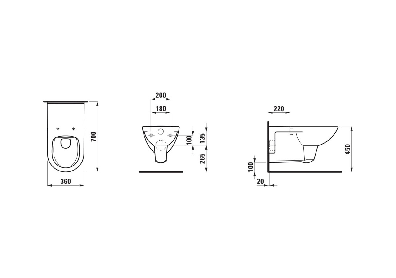 Cuvette suspendue PMR sans bride Liberty Blanc LCC Active 700 x 360 x 360 mm - H821954A000001 - Laufen