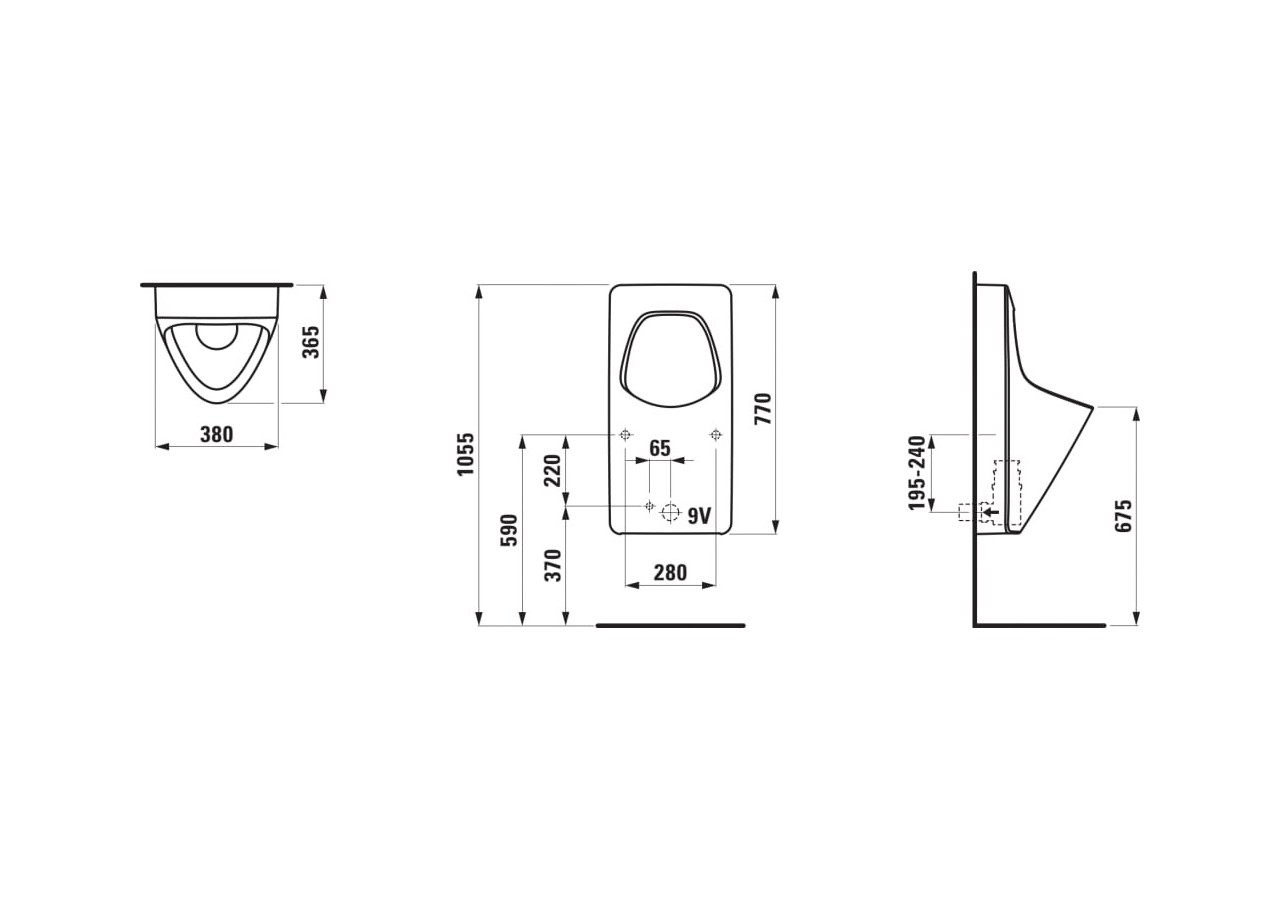 Urinoir Antero Blanc mat 390 x 365 x 770 mm - H8411507574011 - Laufen